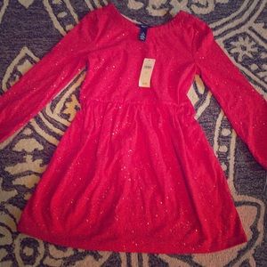 Nwt girls red sparkle dress